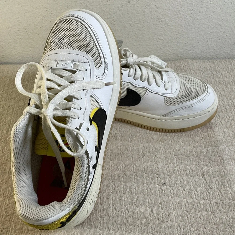 Nike Air Force 1 Shadow Go The Extra Smile White Yellow DO5872-100 Womens 7.5